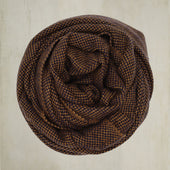 Cashmere Birdseye Weave Scarf in Walnut
