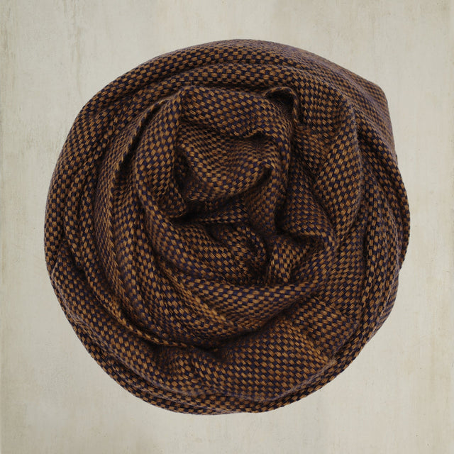 Cashmere Birdseye Weave Scarf in Walnut