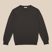 Cashmere crew neck in dark olive