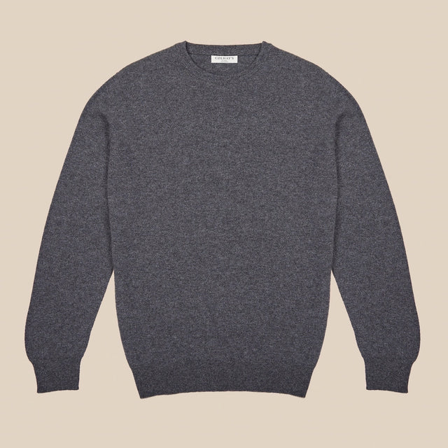 Cashmere crew neck in grey mélange