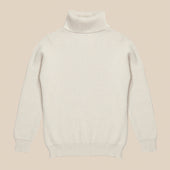 Cashmere ribbed submariner rollneck in ecru