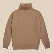 Cashmere ribbed submariner rollneck in camel