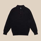 Cashmere polo shirt in black