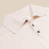 Cashmere polo shirt in cream