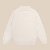 Cashmere polo shirt in cream