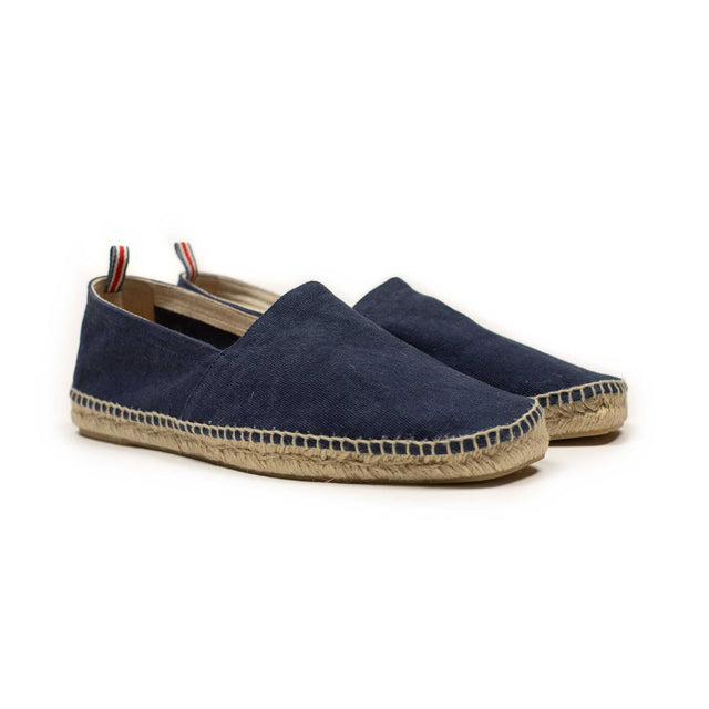 Pablo espadrilles in washed navy organic cotton canvas