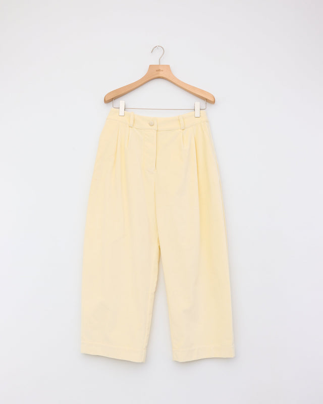 British Cotton Velvet Robyn Trouser, Ivory