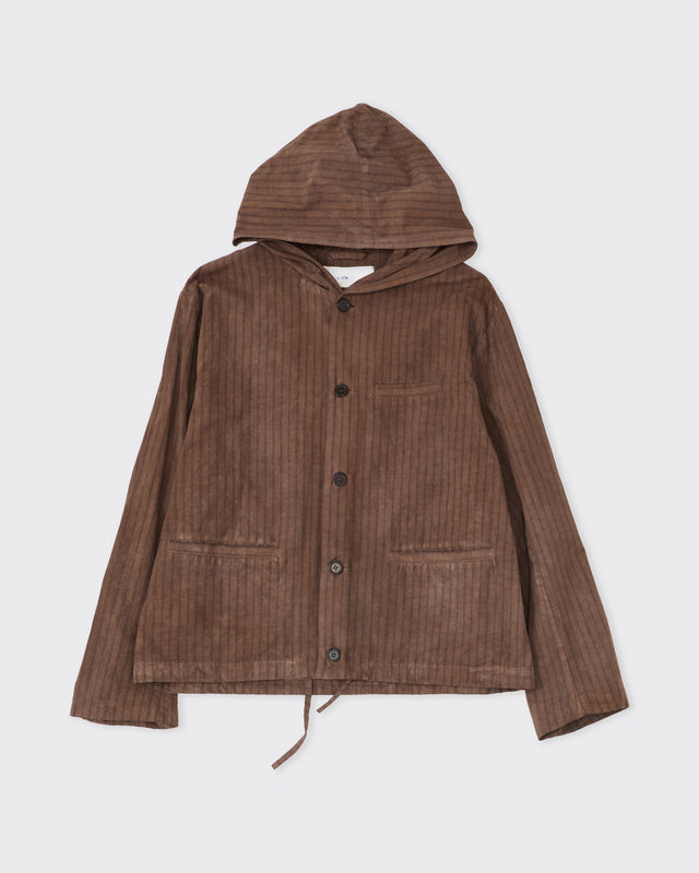 Japanese Rory Hooded Jacket, Natural/Slate Stripe