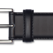 Noir Boucle Argent E Cuir De Veau