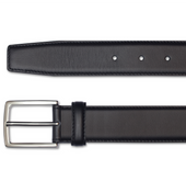 Noir Boucle Argent E Cuir De Veau
