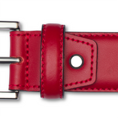 Rouge Boucle Argent E Cuir De Veau