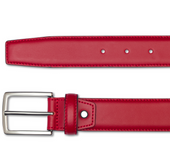 Rouge Boucle Argent E Cuir De Veau