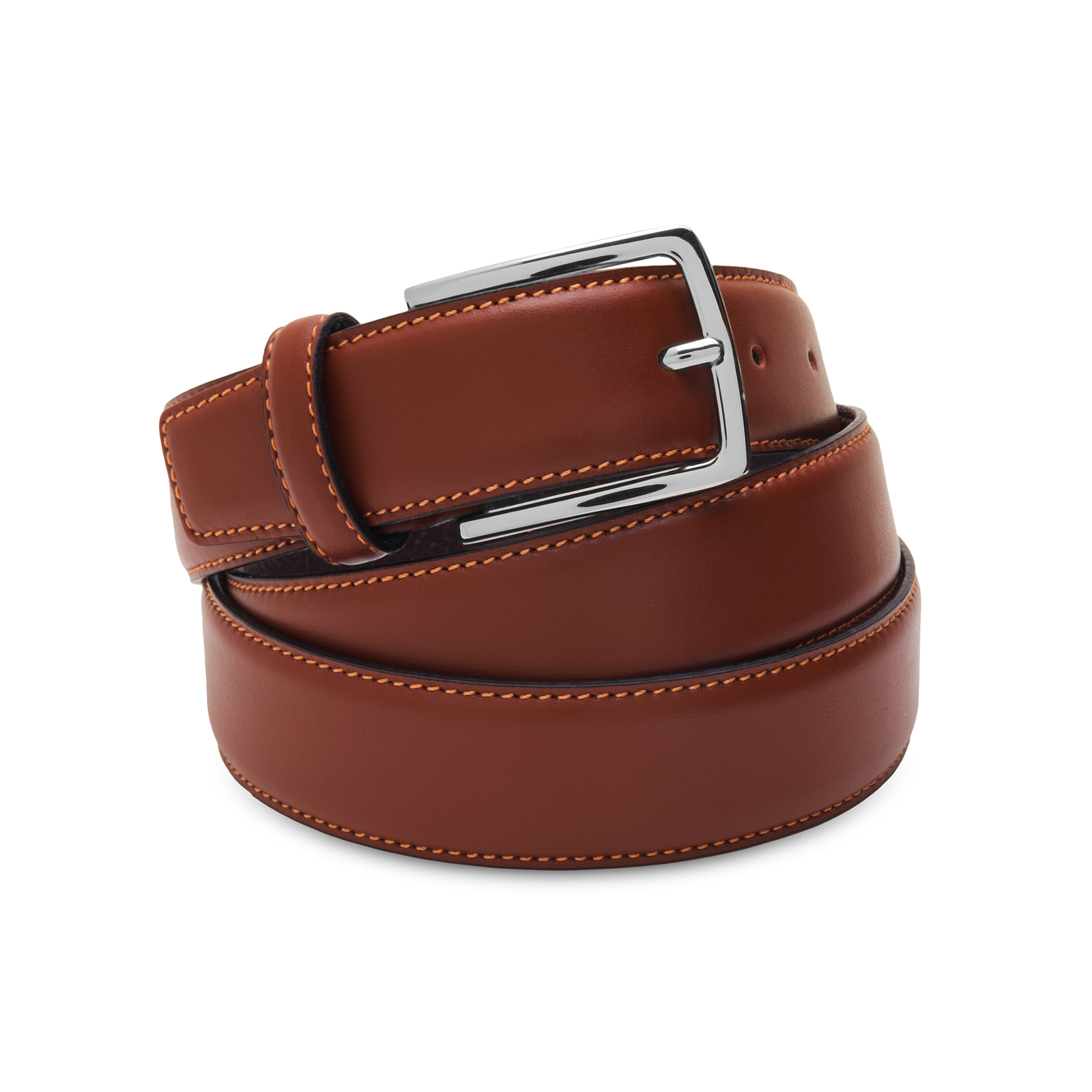 Tabac Boucle Argent E Cuir De Veau