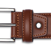 Tabac Boucle Argent E Cuir De Veau