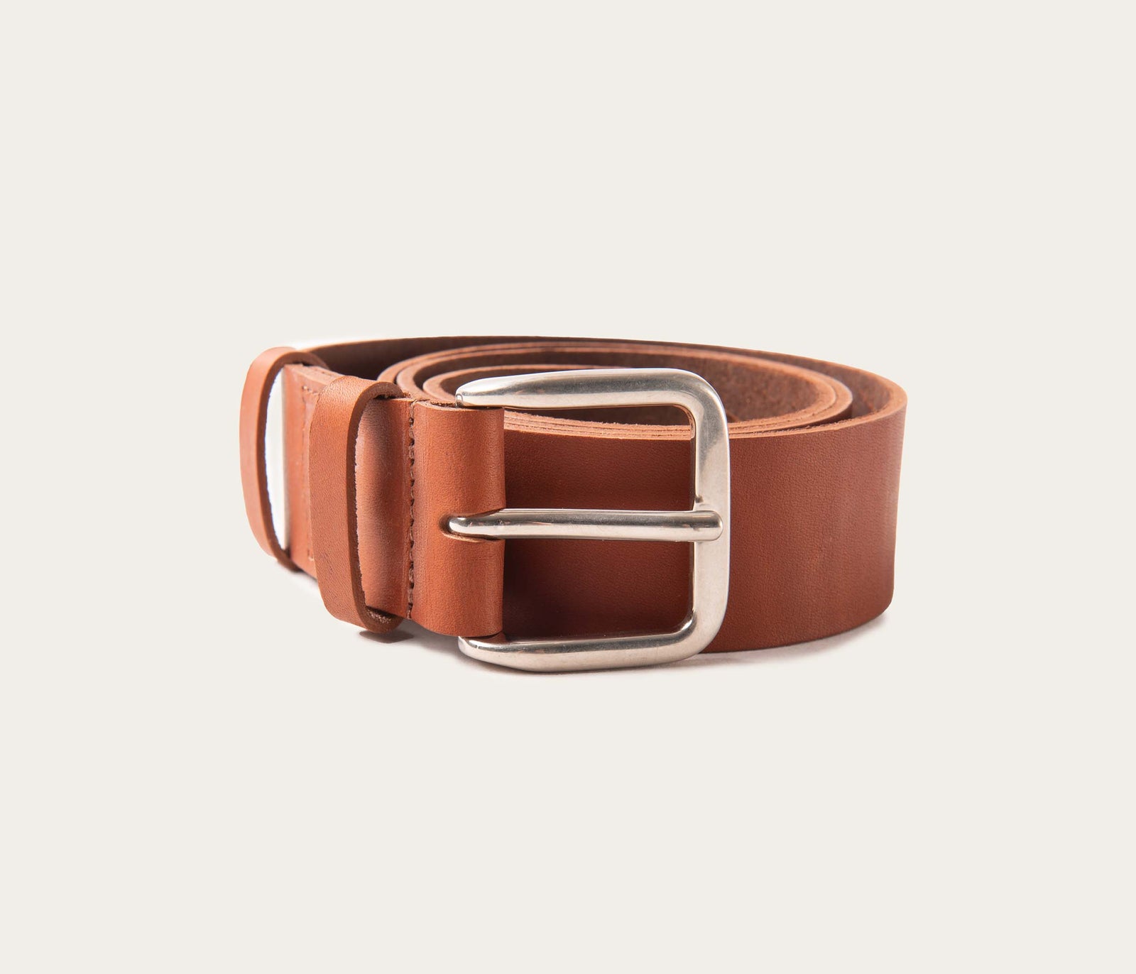 Ceinture 35mm fauve boucle argent