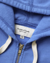 French Terry Zip Hoodie Blue Unisex