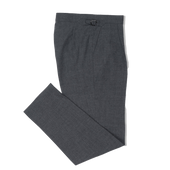 Pleat Front Trouser in Dark Grey High Twist Wool