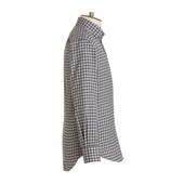 Grey Check Wool Cotton Blend Shirt New