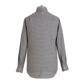 Grey Check Wool Cotton Blend Shirt New