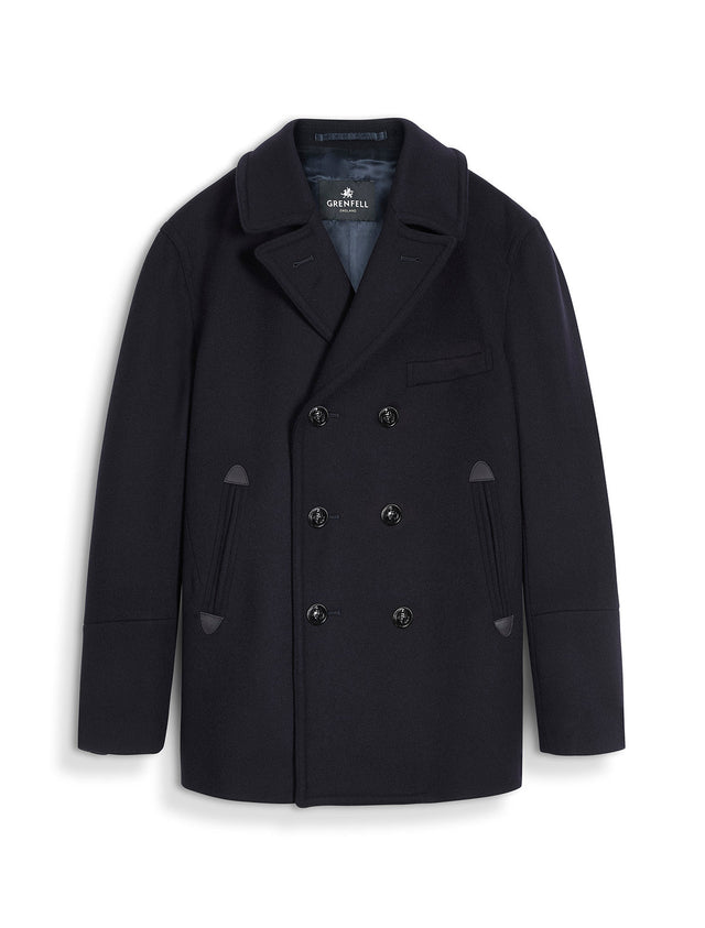 Chatham Peacoat Merino Wool Navy