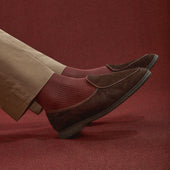 Taupe & Bordeaux - Pied-de-poule - Fil d'Écosse