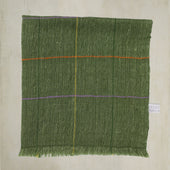 Check Cashmere Pocket Square in Green and Lilac