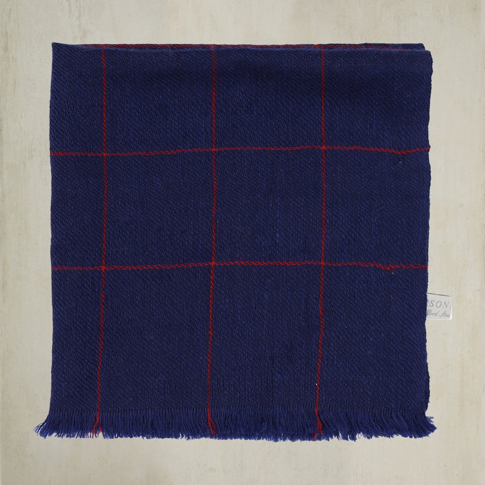 Check Cashmere Pocket Square In And Red