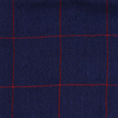 Check Cashmere Pocket Square in Navy and Red