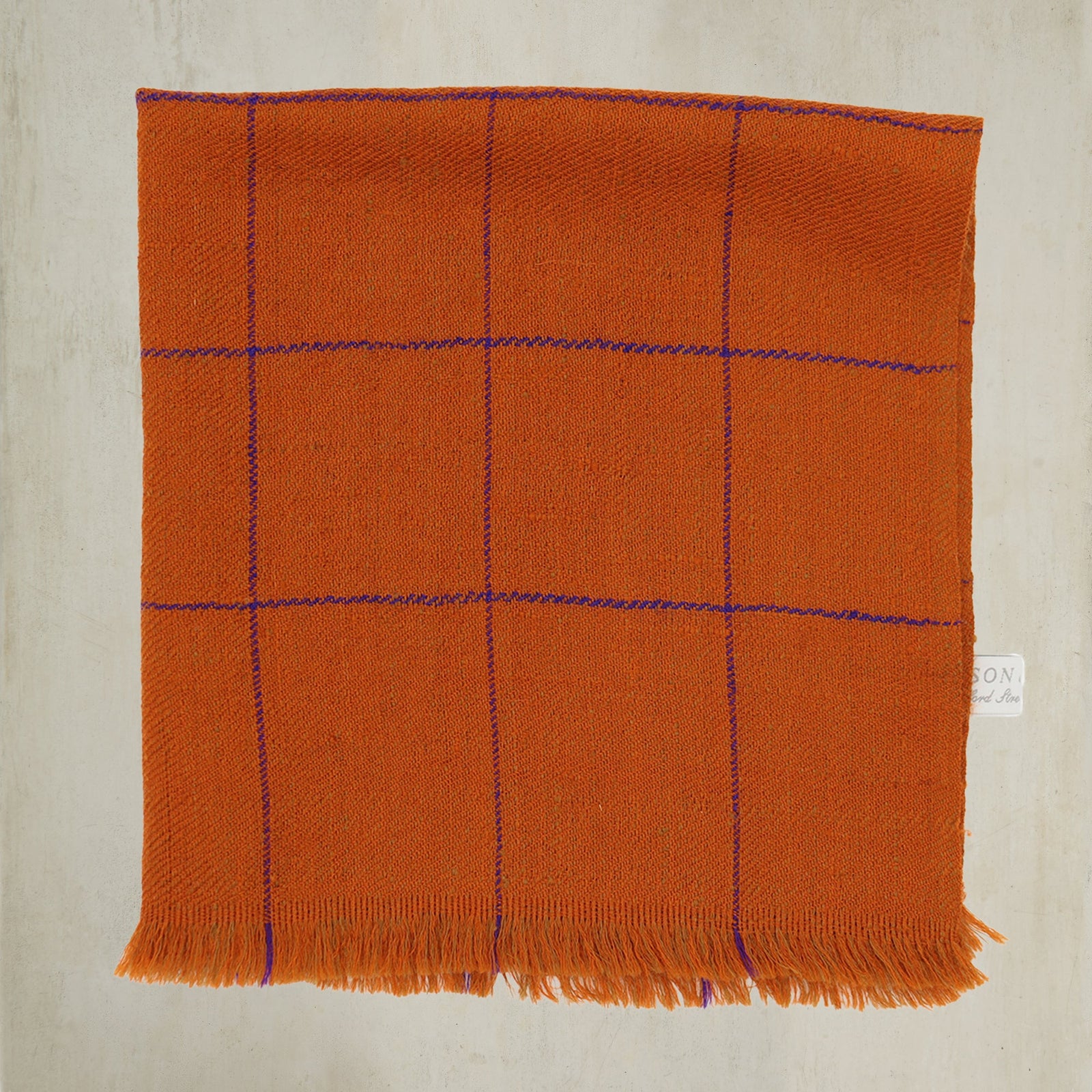 Check Cashmere Pocket Square In And Blue