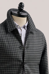 Macedon Bomber Jacket - Wool - Black and Grey Check