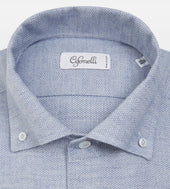 Chemise Bleue En Coton Laine