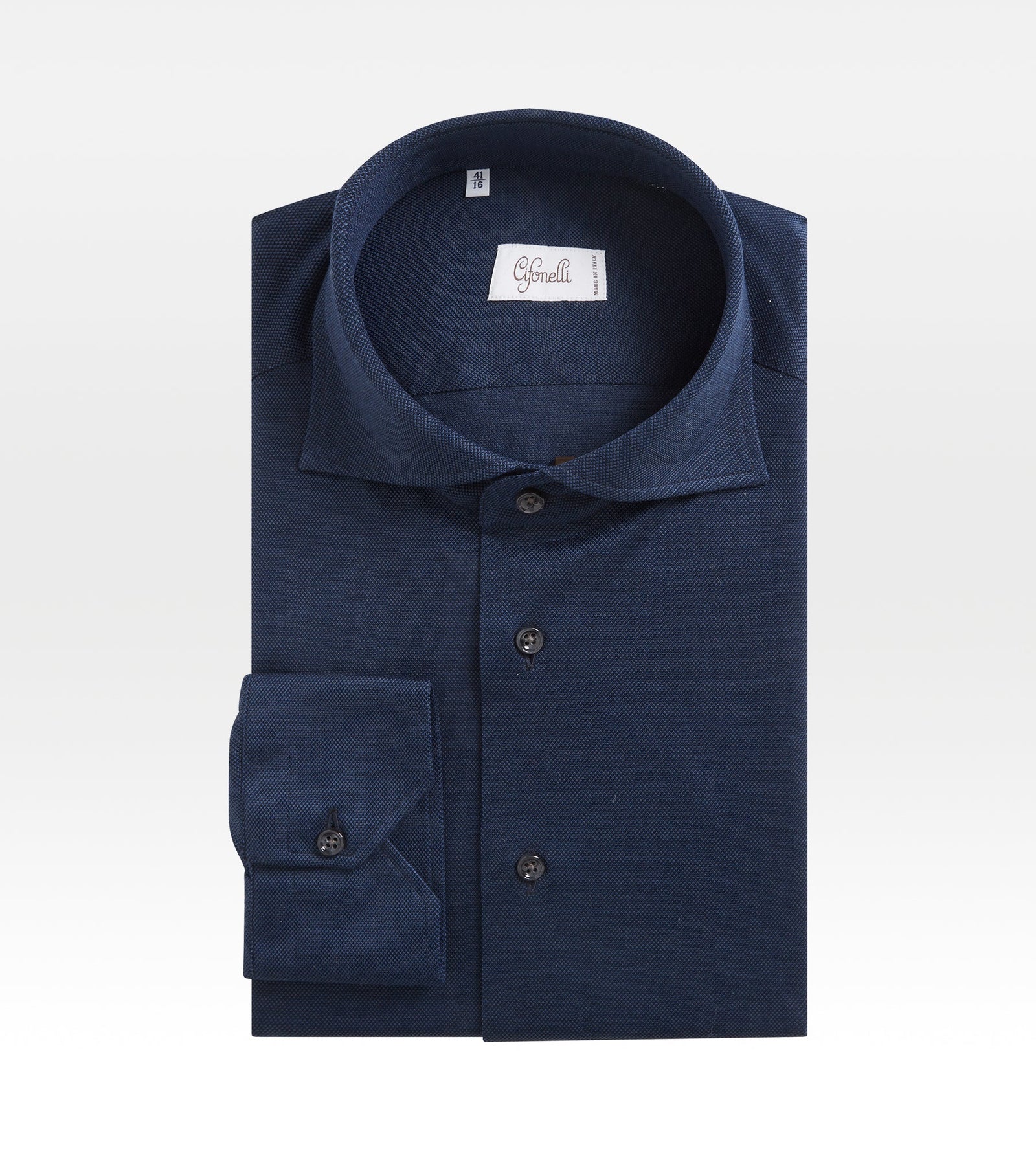Chemise Bleu Marine En Coton Piqu