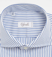 Chemise Bleue Et Blanche En Coton Fines Rayures