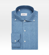 Chemise bleue en coton à motif chevrons
