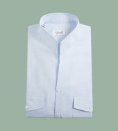 Chemise Col Indien Bleu Ciel En Lin M Lang