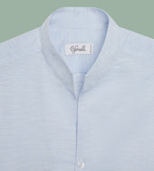 Chemise Col Indien Bleu Ciel En Lin M Lang