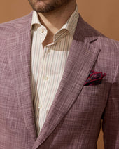 Chemise Beige Ray E Grise Et Framboise En Coton Laine Et Cachemire