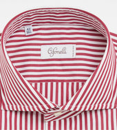 Chemise rouge et blanche à rayures