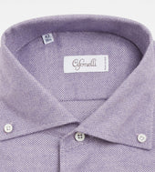 Chemise Violette Surpiq Res Blanches En Coton