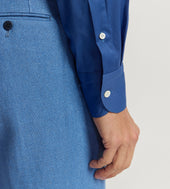 Chemise Bleu Cobalt Col Indien