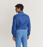 Chemise Bleu Cobalt Col Indien