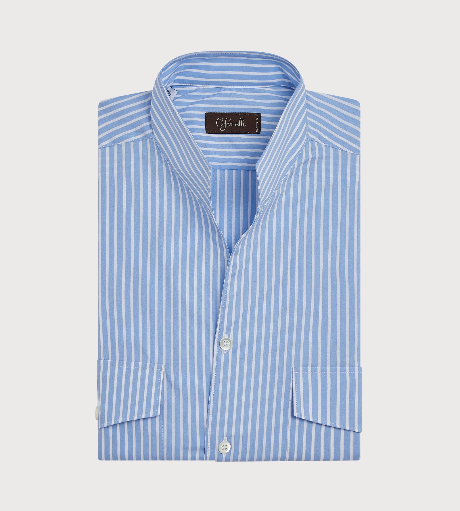 Chemise Bleu Ciel Ray E Col Indien