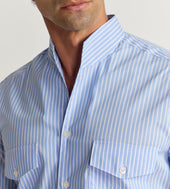 Chemise Bleu Ciel Ray E Col Indien