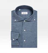 Chemise bleu foncé en coton piqué