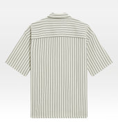 Chemise Kaki En Laine Manche Courte Rayures