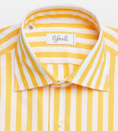 Chemise Blanche Jaune En Coton Rayures