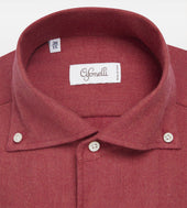 Chemise Rouge En Coton Motif Chevrons