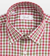 Chemise Rouge Verte Et Blanche En Coton Carreaux