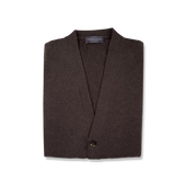Cashmere Sleeveless Cardigan In Brown