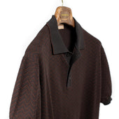 Chevron Knit Polo In And Brick Cotton